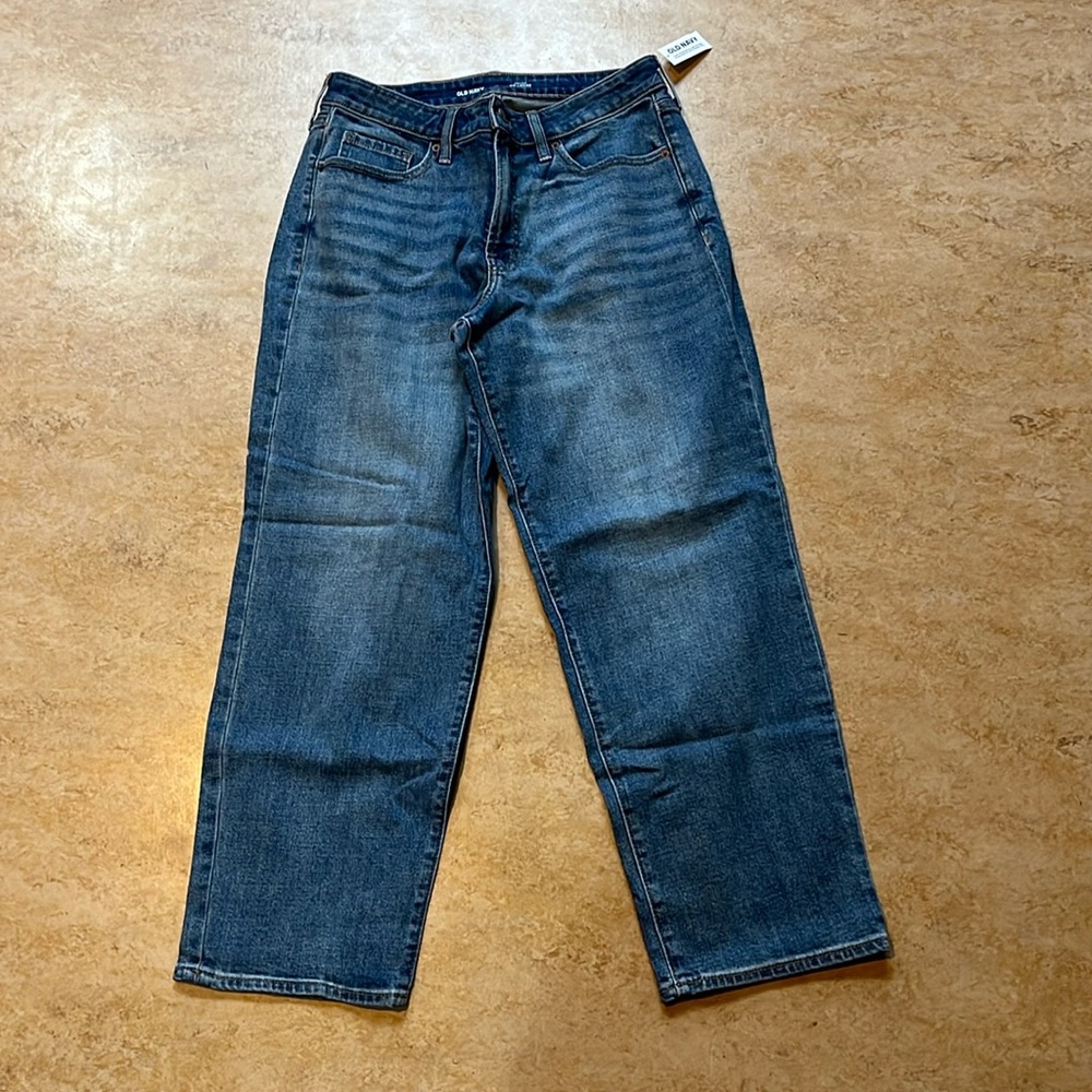 Women’s OLD NAVY Jeans 12 Petite High Rise OG Loose NWT